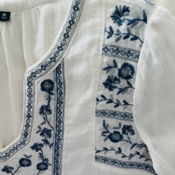 ABERCROMBIE & FITCH Boho Blouse Top - Embroidered - Sz. M - Picture 3 of 3